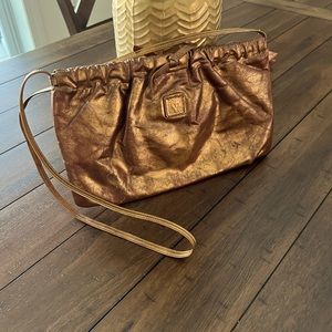 Anne Klein Vintage Clutch Purse Gold and Bronze Metallic